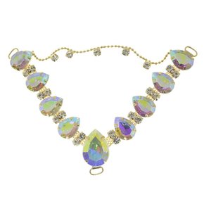 Cabedal Carol V com Pedrarias e Correntinha