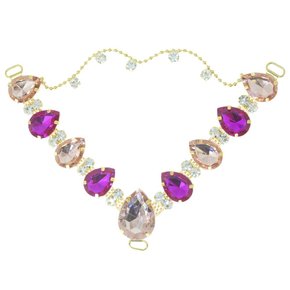 Cabedal Carol V com Pedrarias e Correntinha