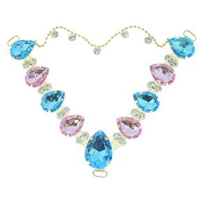 Cabedal Carol V com Pedrarias e Correntinha