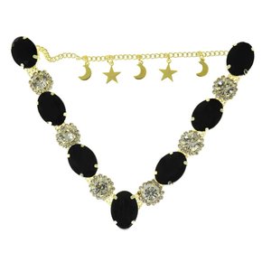 Cabedal Luas e Estrelas Celeste V com Pedrarias