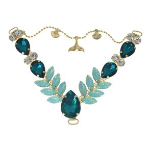 Cabedal Iara V com Pedrarias e Correntinha Rabo de Sereia