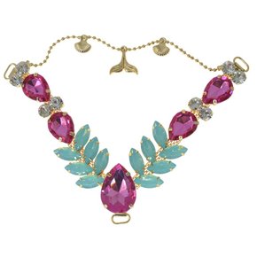 Cabedal Iara V com Pedrarias e Correntinha Rabo de Sereia