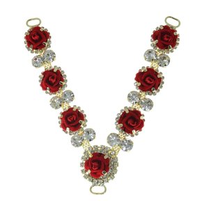 Cabedal Rosali V com Pedrarias e Flores de Veludo