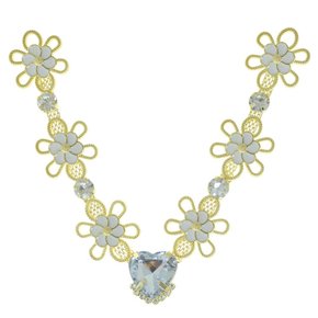 Cabedal Flores Flora V com Pedrarias e Resina