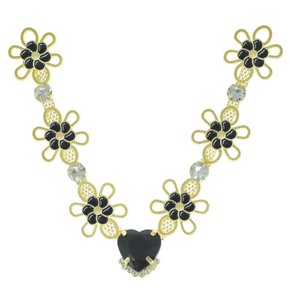 Cabedal Flores Flora V com Pedrarias e Resina