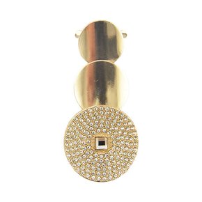 Cabedal Três Esferas Lateral com Strass