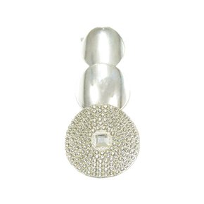 Cabedal Três Esferas Lateral com Strass