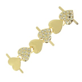 Cabedal Corações Lateral com Strass