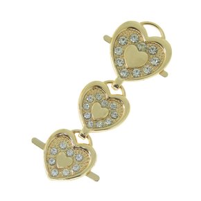 Cabedal Corações Lateral com Strass