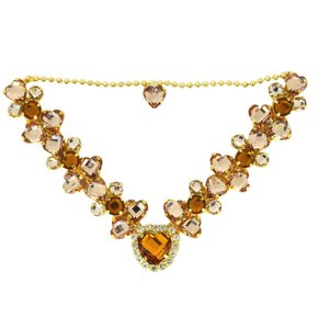 Cabedal Banhado Afrodite V com Pedrarias e Correntinha