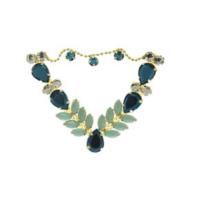 Cabedal Banhado Infantil Sirena V com Pedrarias e Correntinha