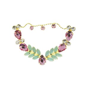 Cabedal Banhado Infantil Sirena V com Pedrarias e Correntinha