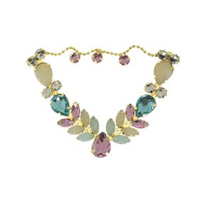 Cabedal Banhado Infantil Sirena V com Pedrarias e Correntinha