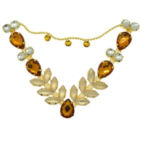 Cabedal Banhado Sirena V com Pedrarias e Correntinha