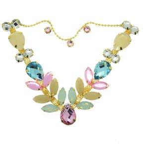 Cabedal Banhado Sirena V com Pedrarias e Correntinha