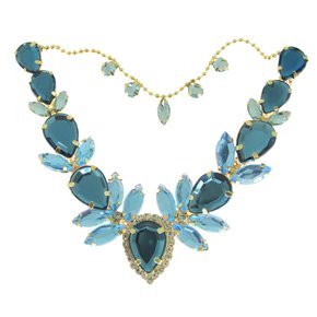 Cabedal Banhado Alana V com Pedrarias e Correntinha