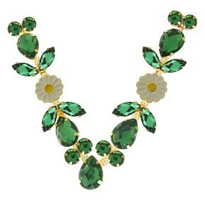 Cabedal Banhado Flor V com Pedrarias e Resina