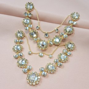 Cabedal Banhado Clarice V com Pedrarias e Correntinha