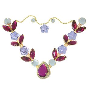 Cabedal Banhado Flores Jasmim V com Pedrarias e Florzinhas