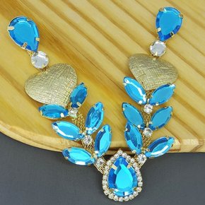 Cabedal Banhado Corações Amara V com Pedrarias