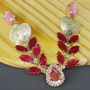 Cabedal Banhado Corações Amara V com Pedrarias