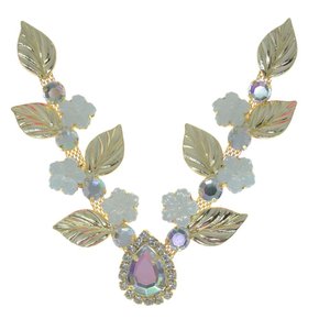 Cabedal Banhado Teresa V com Pedrarias e Folhas