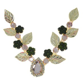 Cabedal Banhado Teresa V com Pedrarias e Folhas