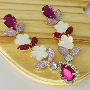 Cabedal Banhado Angélica V com Pedrarias e Flores Resina