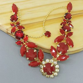 Cabedal Banhado Olívia V com Pedrarias e Correntinha