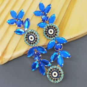 Cabedal Banhado Olho Grego Selene V com Pedrarias e Strass