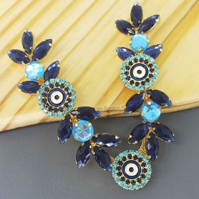 Cabedal Banhado Olho Grego Selene V com Pedrarias e Strass