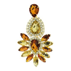 Cabedal Banhado Cocar Aruana Lateral com Pedrarias e Strass