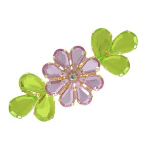 Cabedal Banhado Flor Cris Lateral com Pedrarias