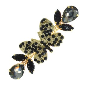 Cabedal Banhado Borboleta Brígida Lateral com Pedrarias e Strass