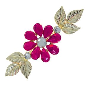 Cabedal Banhado Flor Maura Lateral com Pedrarias e Folhas