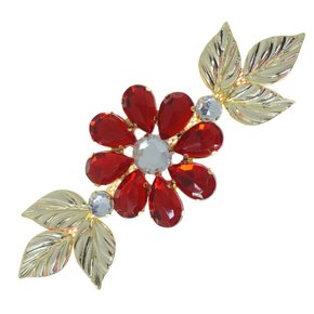 Cabedal Banhado Flor Maura Lateral com Pedrarias e Folhas