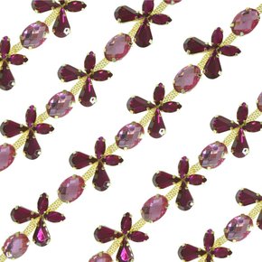 Cabedal Banhado Borboletas em Corrente com Pedrarias