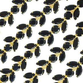 Cabedal Banhado Íris em Corrente com Pedrarias