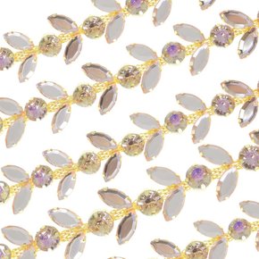 Cabedal Banhado Íris em Corrente com Pedrarias