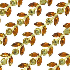 Cabedal Banhado Íris em Corrente com Pedrarias