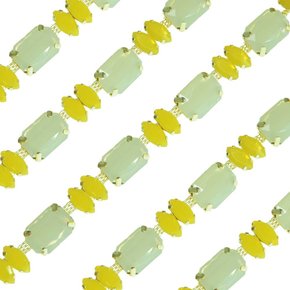 Cabedal Banhado Lótus em Corrente com Pedrarias