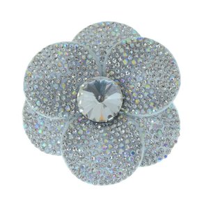 Aplique de Tecido Flor Camélia com Strass