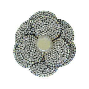 Aplique de Tecido Flor Camélia com Strass