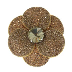Aplique de Tecido Flor Camélia com Strass