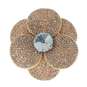 Aplique de Tecido Flor Camélia com Strass