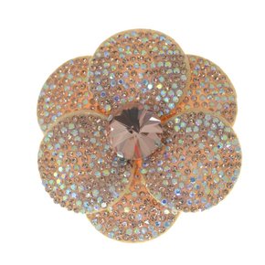 Aplique de Tecido Flor Camélia com Strass