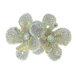 Aplique de Tecido Flor Dupla Isabel com Strass