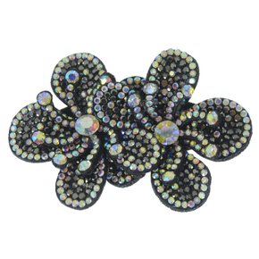 Aplique de Tecido Flor Dupla Isabel com Strass