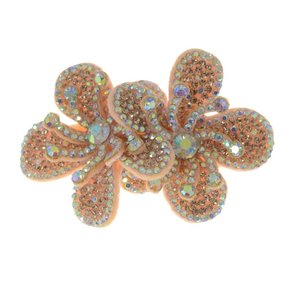 Aplique de Tecido Flor Dupla Isabel com Strass