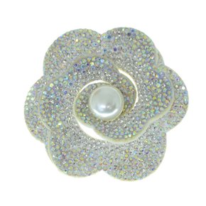 Aplique de Tecido Flor Camadas Eloá com Strass